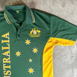 Australia Rugby Polo Shirt Green Yellow Joey Roo Mens Size 2XL